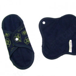 Serviette périodique lavable - bleu marine hibiscus - lot de 2
