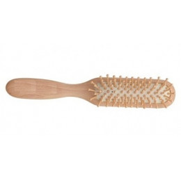 Brosse fine à picots - bois de hêtre ciré et coussin caoutchouc