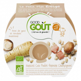 Haricots, coco, pouletfermeir et champignons - 220 g - à partir de 12 mois