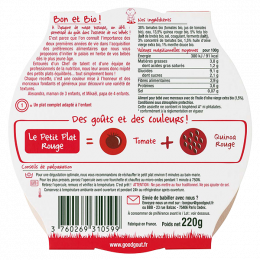 Quinoa rouge , tomates et feta - 220 g - à partir de 12 mois