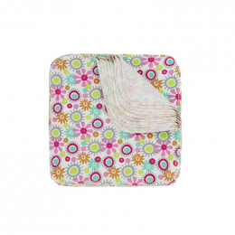 Lingettes lavables en flannelle - Fleur - Lot de 12