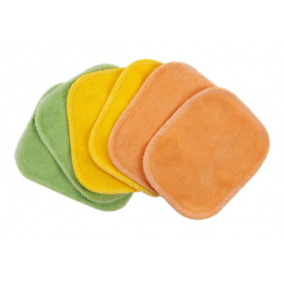 Lingettes démaquillantes en coton BIO - couleurs - lot de 6