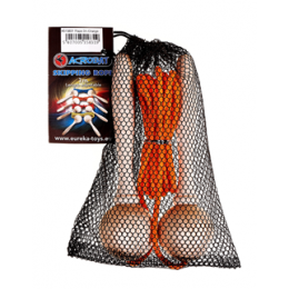 Corde à sauter ajustable en bois - Orange