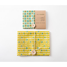 Pochette cirée pour tartines - moyenne - motifs aléatoires