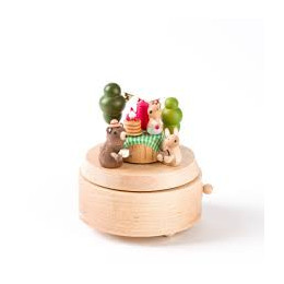 Manège musical en bois - Forêt