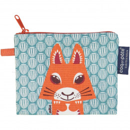 Mini trousse - porte monnaie en coton BIO - Ecureuil