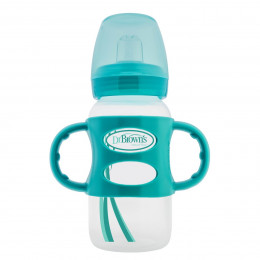 Biberon de transition avec poignées en silicone - 270 ml - Vert
