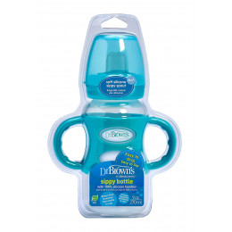 Biberon de transition avec poignées en silicone - 270 ml - Vert