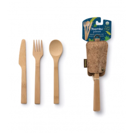 Set de couverts de voyage avec housse de rangement en liège