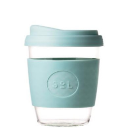 Gobelet en verre avec capuchon à bec - 355 ml - Cool Cyan