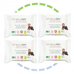 4 x Lingettes douces pour bébé - Sans parfum 100% ECO - 20pcs