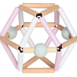 Hochet Grabber en bois - Rose et bleu - dès la naissance