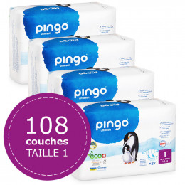 4 X Couches écologiques T1 nouveau-né 2-5kg