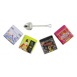 Coffret cadeau dégustation - Thés de l'après-midi - 4 boîtes en métal