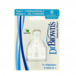 Lot de 2 tétines pour biberons en verre à goulot standard - Niveau 2 *