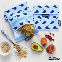 Pochette lavable et réutilisable Snack'n'Go - Kid Baleines