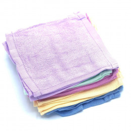 25 lingettes bambou éponge Terry - Arc en ciel pastel