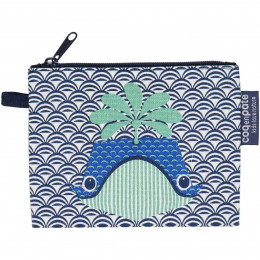Mini trousse - porte monnaie en coton BIO - Baleine