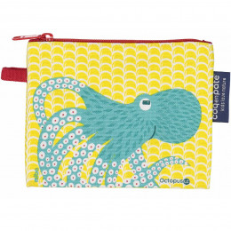 Mini trousse - porte monnaie en coton BIO - Poulpe
