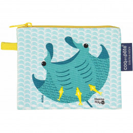 Mini trousse - porte monnaie en coton BIO - Raie manta