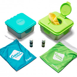Kit TE1 lingettes lavables - bambou éponge Terry - Arc en ciel pastel - Mandarine