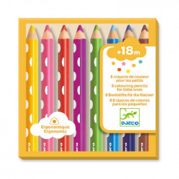 8 crayons de couleur pour les petits