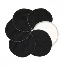 Coussinets d'allaitement plats en coton organique Stay Dry - lot de 6 - Noir