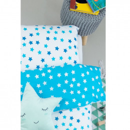 Housse de couette enfant 100 x 140 cm + 1 taie 40 x 60 cm Coton Bio - Etoiles bleues