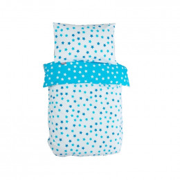 Housse de couette enfant 100 x 140 cm + 1 taie 40 x 60 cm Coton Bio - Etoiles bleues