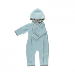 Combinaison en polaire de laine - Bleu givré