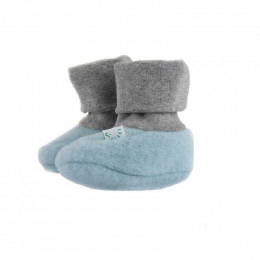Chaussons en polaire de laine - Bleu givré