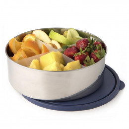 Grand bol en inox + couvercle - Navy - 3 litres