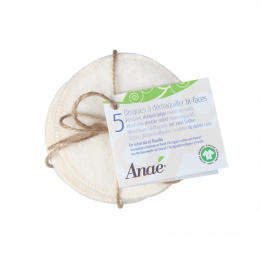 5 disques à démaquiller lavables - Bi faces Coton Bio et flanelle