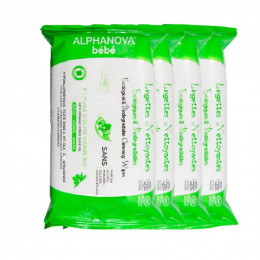 Lingettes bébé à l'huile d'olive - 100% d'origine végétale et biodégradables - sans parfum - Pack de 4 x 60