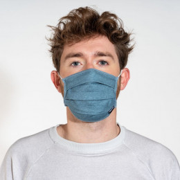 Masque buccal en coton bio - Uni Blue