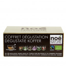 Coffret bois avec assortiment de tisanes - 60 infusettes
