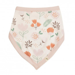 Bavoir bandana réversible - 0 à 12 mois - Flowers Pink
