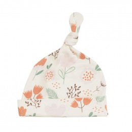 Bonnet en coton BIO - Flowers Pink