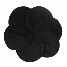 Coussinets d'allaitement plats en coton organique flanelle - lot de 6 - Noir