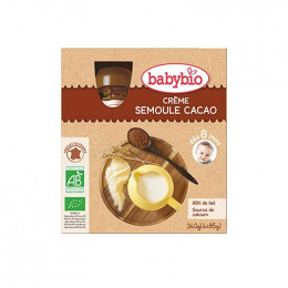 Créme semoule cacao Bio - 4 gourdes de 85 g