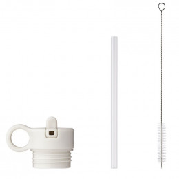 Bouchon avec paille et brosse pour gourde Anker - Creme