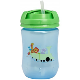Gobelet avec paille 270 ml Bleu / Vert