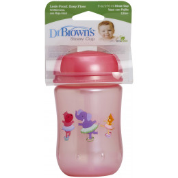 Gobelet avec paille 270 ml Rose