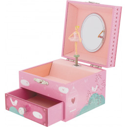 Coffret à bijoux musical en bois cage à oiseaux - à partir de 3 ans